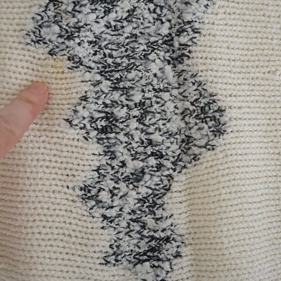 Vintage Dynanite White Black Knit Crewneck Sweater P/S - Picture 9 of 14